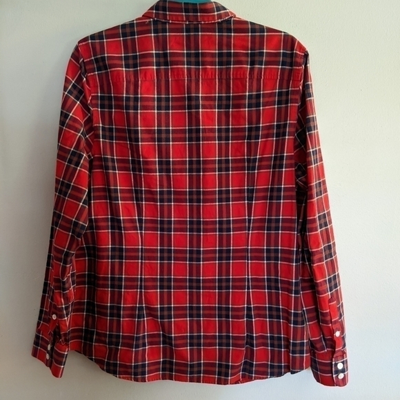 Vineyard Vines Red Plaid Weekend Button Down Cotton Shirt Size 16 - Picture 6 of 7